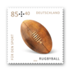 Briefmarke "Für den Sport" 2016: Rugbyball // Bildquelle: Deutsche Sporthilfe // www.sporthilfe.de