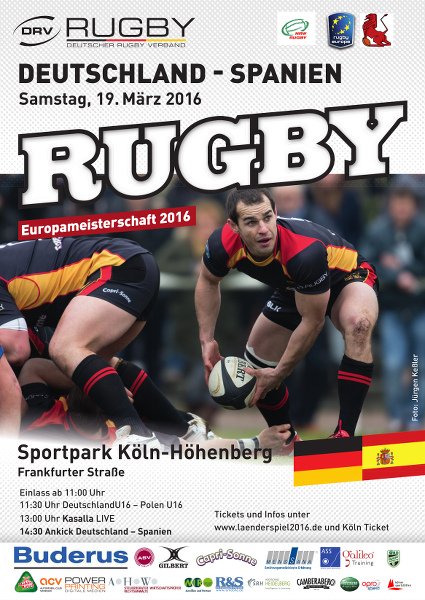  Deutschland : Spanien bei der Rugby Europameisterschaft 2016 (Plakat, Foto: Jürgen Keßler)
