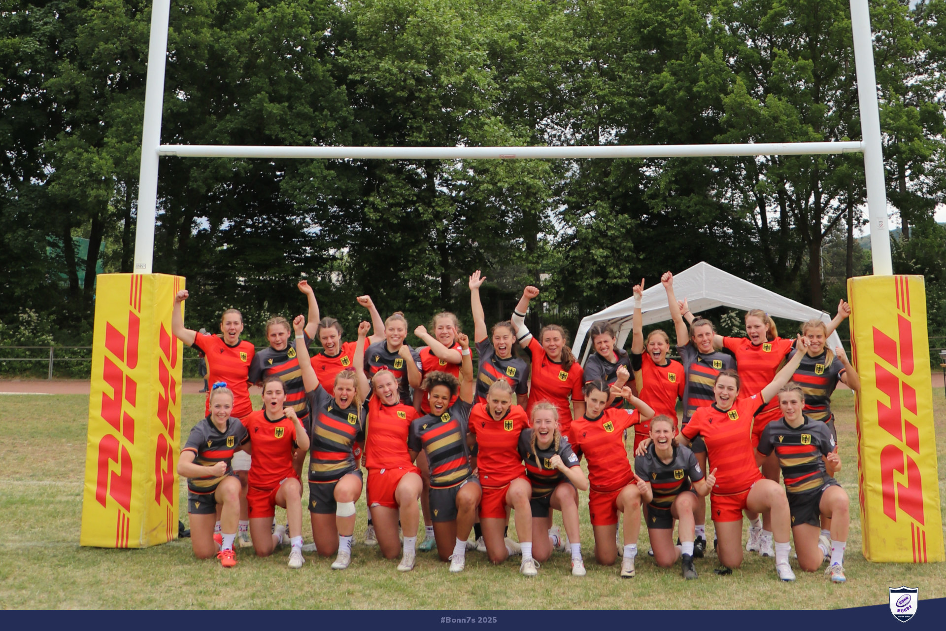 Bonn7s-Gruppenfoto Nationalmannschaften Deutschland 1 (7s Girl Gang) + 2 (Phoenix) 2025
