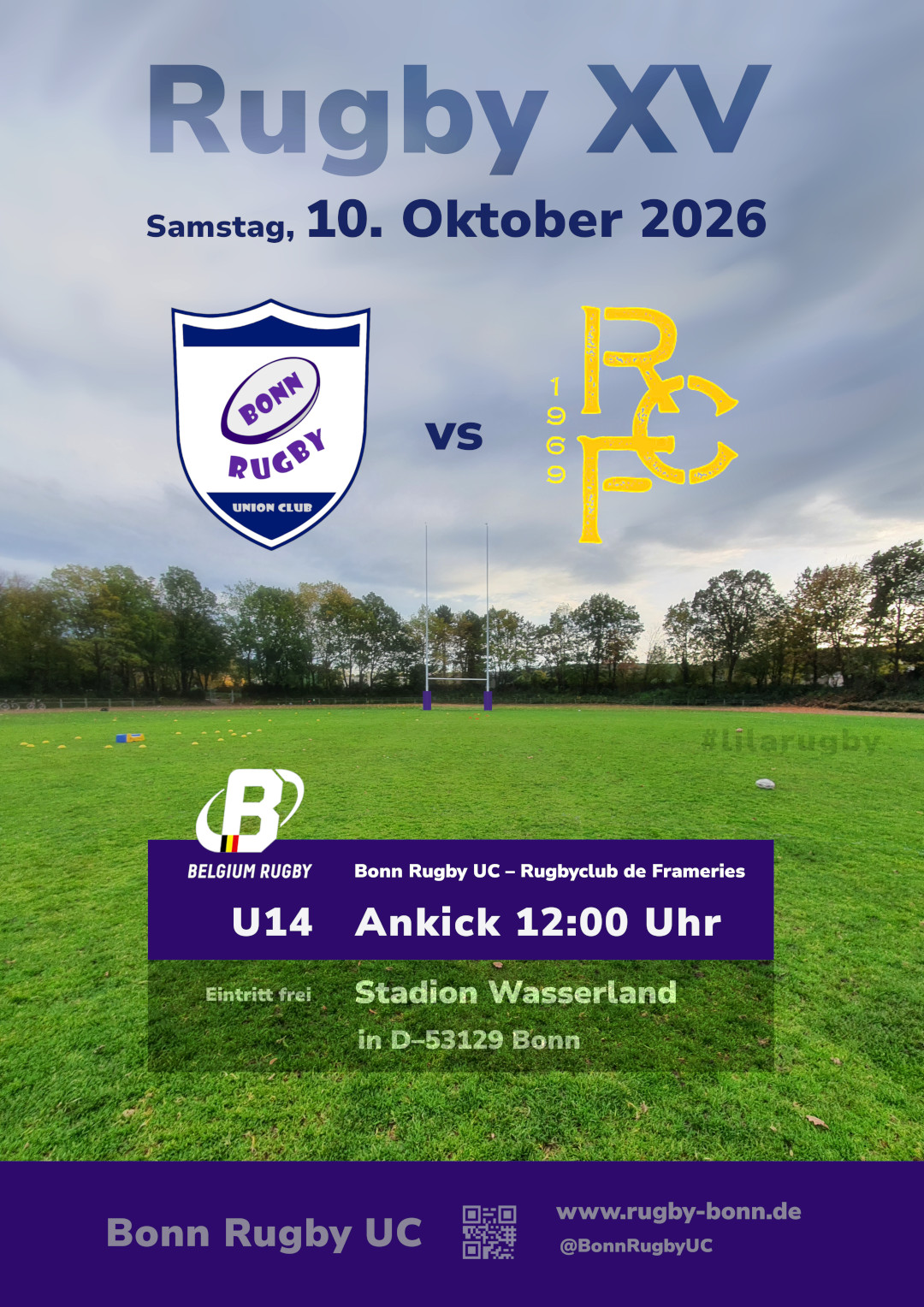 Plakat Spieltag in Bonn im Wasserland am 10.10.2026