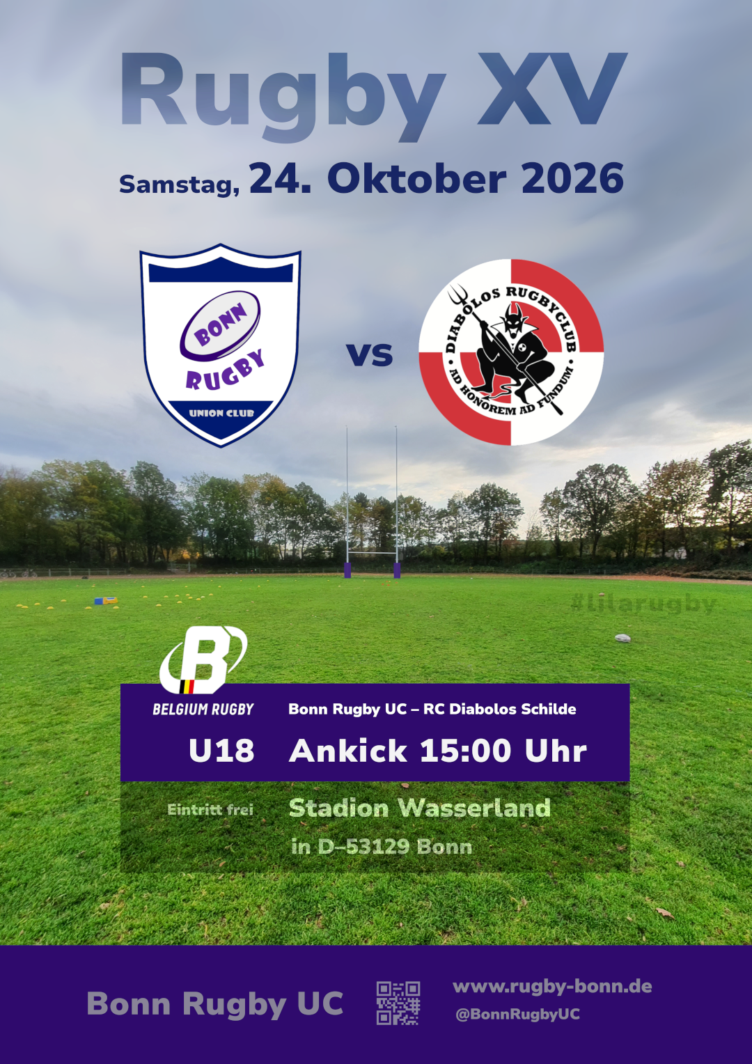 Plakat Spieltag in Bonn im Wasserland am 24.10.2026
