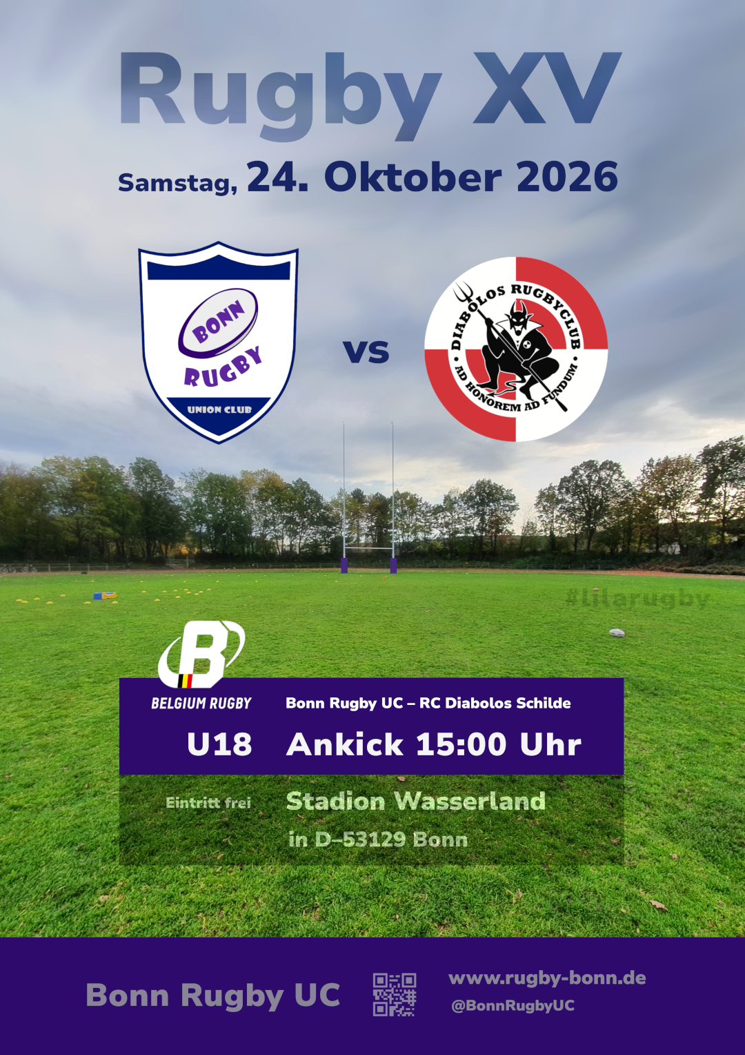 Plakat Spieltag in Bonn im Wasserland am 24.10.2026