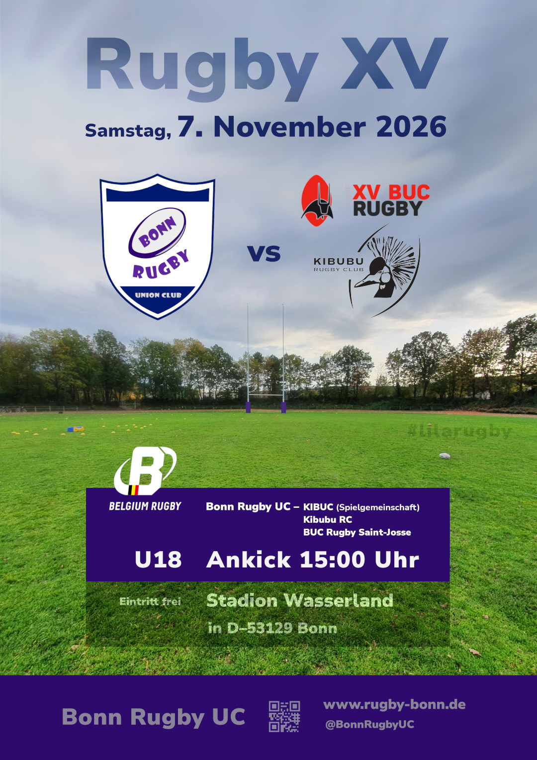 Plakat Spieltag in Bonn im Wasserland am 7.11.2026